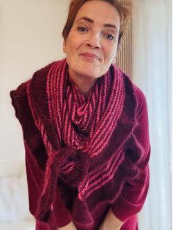 Strikkeopskrift Lones stribede sjal