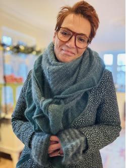 Strikkekit Gittes Stribede Muffedisser Pink og Bordeaux